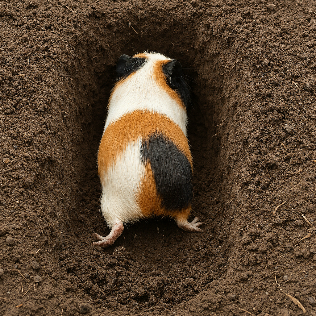 Marsvin gräver egna gropar